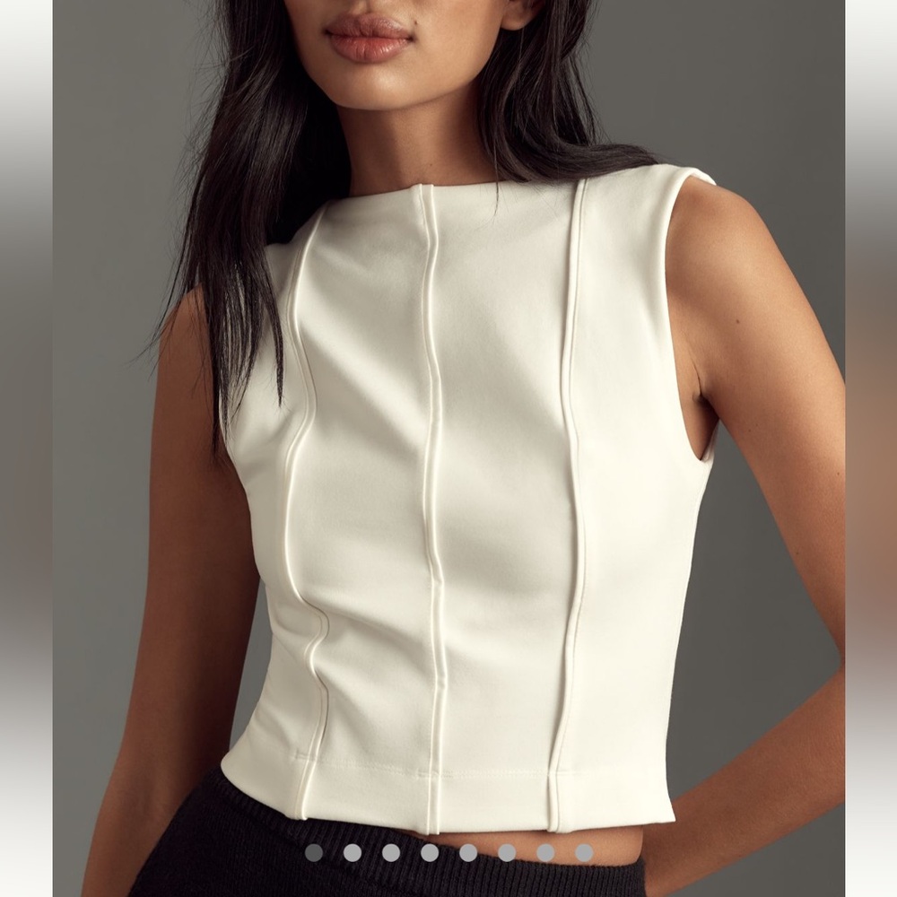NWT Maeve Seamed Shell Ivory top - size MEDIUM